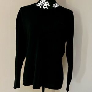 LANDS’ END Vintage 100% Cotton Lightweight Black Crewneck